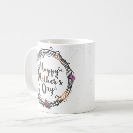 カスタムなメッセージが付いている母の日のマグ コーヒーマグカップ (正面左)