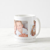 カスタムなメッセージが付いている白3の写真のコラージュ コーヒーマグカップ (正面右)
