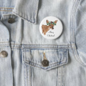 カスタムなメッセージのクリスマスのシカボタン 缶バッジ (インサイチュ)