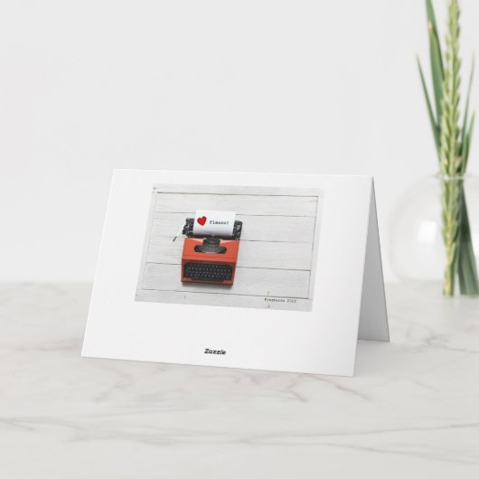 カスタムなメッセージのヴィンテージのタイプライターのすべての行事 シーズンカード (裏面)