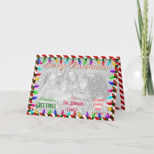 カスタムなメリークリスマスの家族写真を作成して下さい シーズンカード (正面)