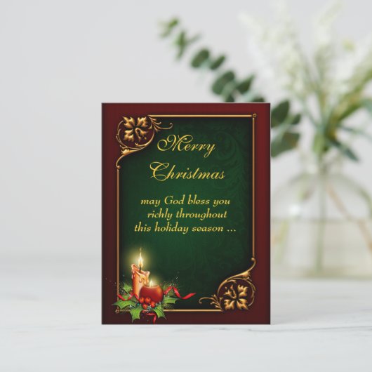 カスタムなメリークリスマスの郵便はがき シーズンポストカード (スタンド正面)