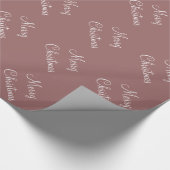 カスタムなメリークリスマスの銅のばら色の額の背景 ラッピングペーパー (角)