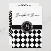 カスタムなモノグラムおよび名前の結婚式招待状 招待状 (正面/裏面)