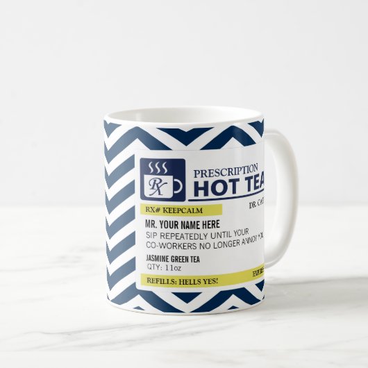 カスタムなモノグラムが付いているおもしろいな規定の熱い茶 コーヒーマグカップ (正面右)