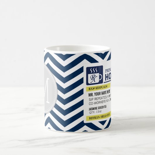 カスタムなモノグラムが付いているおもしろいな規定の熱い茶 コーヒーマグカップ (中央)