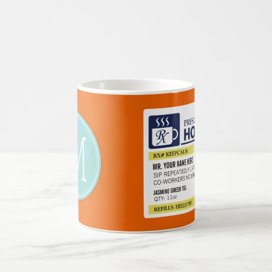 カスタムなモノグラムが付いているおもしろいな規定の熱い茶 コーヒーマグカップ (中央)