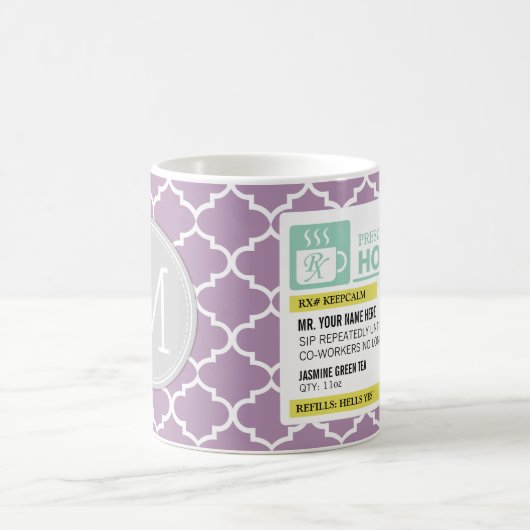 カスタムなモノグラムが付いているおもしろいな規定の熱い茶 コーヒーマグカップ (中央)