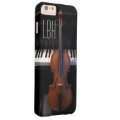 カスタムなモノグラムが付いているバイオリンそしてピアノキーボード Case-Mate iPhoneケース (裏面/右)