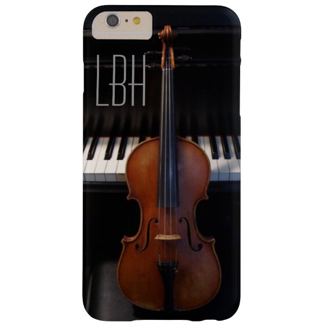 カスタムなモノグラムが付いているバイオリンそしてピアノキーボード Case-Mate iPhoneケース (裏面)
