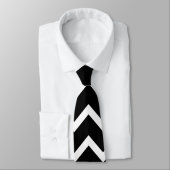 カスタムなモノグラムが付いている白黒シェブロン ネクタイ (タイ)