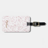 カスタムなモノグラムとの大理石のばら色の金ゴールド ラゲッジタグ (正面横)