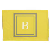 カスタムなモノグラムのな灰色および黄色 枕カバー (正面)