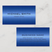 カスタムなモノグラムのカッコいいの青いステンレス鋼の金属 名刺 (正面/裏面)