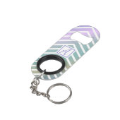 カスタムなモノグラムのカラフルなジグザグパターン キーホルダー栓抜き (裏面アングル)