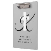 カスタムなモノグラムのキリスト教の信頼の十字の記号 クリップボード (左)