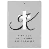 カスタムなモノグラムのキリスト教の信頼の十字の記号 クリップボード (裏面)