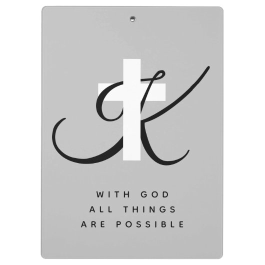 カスタムなモノグラムのキリスト教の信頼の十字の記号 クリップボード (裏面)