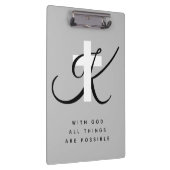 カスタムなモノグラムのキリスト教の信頼の十字の記号 クリップボード (右)