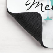 カスタムなモノグラムのシックで白い大理石の石造りのマウスパッド マウスパッド (コーナー)