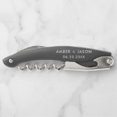 カスタムなモノグラムのパーソナライズな結婚式の引き出物 ソムリエナイフ (裏面)