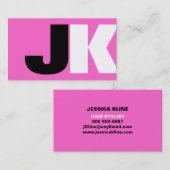 カスタムなモノグラムのピンク 名刺 (正面/裏面)