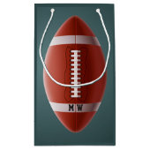 カスタムなモノグラムのフットボールのギフトバッグ スモールペーパーバッグ (裏面)