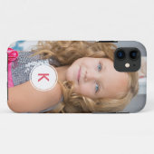 カスタムなモノグラムの円のパーソナライズな写真テンプレート Case-Mate iPhoneケース (裏面(横))