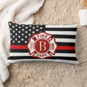 カスタムなモノグラムの火の救助のマルタ十字の記号 ランバークッション (ブランケット)