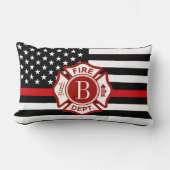 カスタムなモノグラムの火の救助のマルタ十字の記号 ランバークッション (正面)