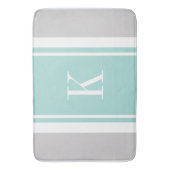 カスタムなモノグラムの灰色の真新しい緑のストライプパターン バスマット (正面縦)