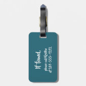 カスタムなモノグラムの熱帯Monsteraの葉の緑の草木 ラゲッジタグ (裏面縦)