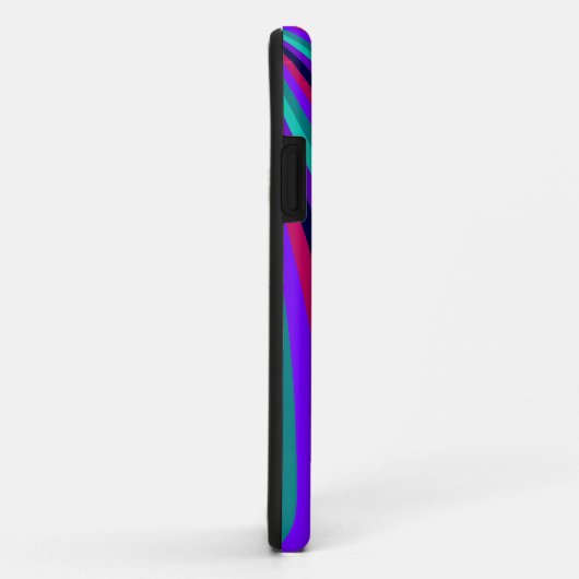 カスタムなモノグラムの紫色のピンクの水の虹は縞で飾ります Case-Mate iPhoneケース (裏面/右)