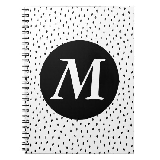 カスタムなモノグラムの落書きの点のノート ノートブック (正面)