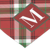 カスタムなモノグラムの農家のクリスマスのタータンチェック格子縞 ショートテーブルランナー (コーナー)