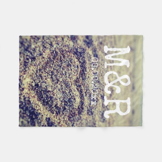 カスタムなモノグラムのinstagramの写真のフリースブランケット フリースブランケット (正面(横))