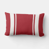 カスタムなモノグラム及びえんじ色ストライプパターン| ランバークッション (裏面)