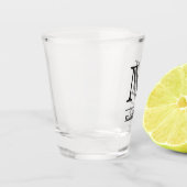 カスタムなモノグラム及び名前の小グラス ショットグラス (左)