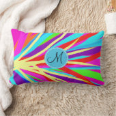 カスタムなモノグラム鮮やかな色の絵筆の打撃 ランバークッション (ブランケット)