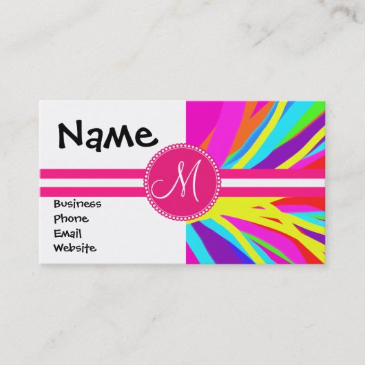 カスタムなモノグラム鮮やかな色の絵筆の打撃 名刺 (正面)