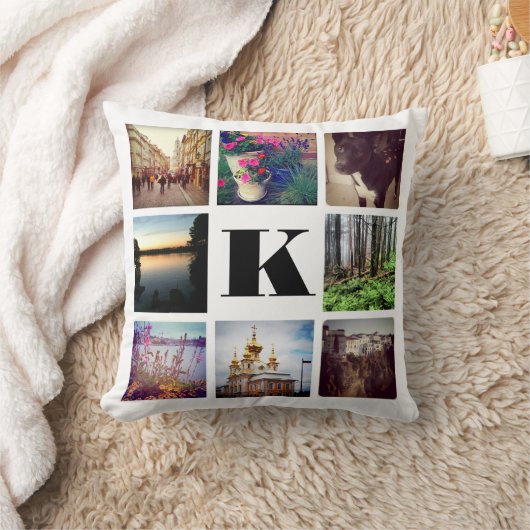 カスタムなモノグラム8のInstagramの写真の枕 クッション (ブランケット)