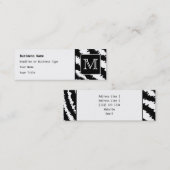 カスタムなモノグラム、シマウマパターン動物の印刷物 スキニー名刺 (正面/裏面)