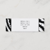 カスタムなモノグラム、シマウマパターン動物の印刷物 スキニー名刺 (裏面)