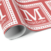 カスタムなモノグラム、名前及び色の包装紙 ラッピングペーパー (ロールコーナー)