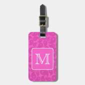 カスタムなモノグラム。 明るいピンクのペイズリーパターン ラゲッジタグ (正面縦)