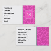 カスタムなモノグラム。 明るいピンクのペイズリーパターン 名刺 (正面/裏面)