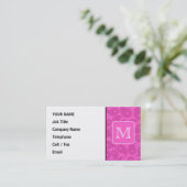 カスタムなモノグラム。 明るいピンクのペイズリーパターン 名刺 (スタンド正面)