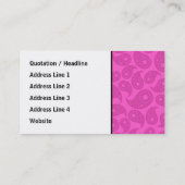 カスタムなモノグラム。 明るいピンクのペイズリーパターン 名刺 (裏面)