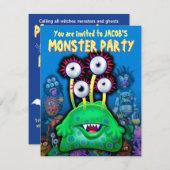 カスタムなモンスターのハローウィンパーティの招待- Bogwump! (正面/裏面)