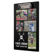 カスタムなラクロスの写真のコラージュのチームプレーヤーの名前 クリップボード (左)